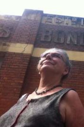 Henry O'Reilly's descendent Robin Nasen outside O'Reilly's Bonded Stores in Margaret Street.