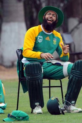 A laughing matter ... Hashim Amla was amused by the invective hurled at him in Brisbane during the first Test.
