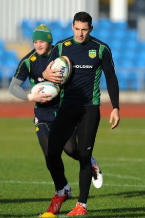 Improving: Billy Slater after training in Manchester.