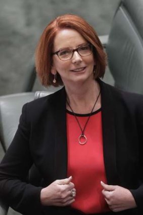 Prime Minister Julia Gillard during question time on Monday.