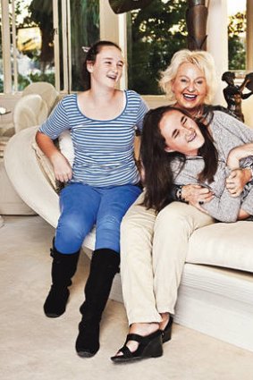 Just us girls … author Prue MacSween with her stepdaughters Susanna (left) and Claudia.