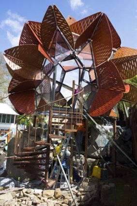 Ambitious: The rising studio with metal petals shaped like a waratah.