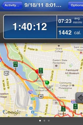 A screenshot of the RunKeeper app for iPhone.
