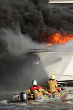 Last month's Docklands boat fire.