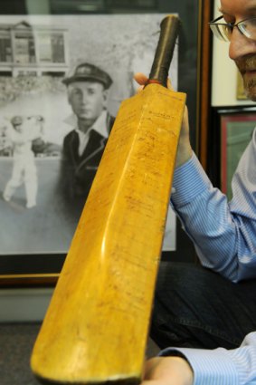 Don Bradman's first Test bat.