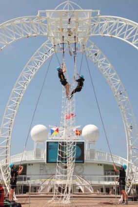 The cargo net climb.