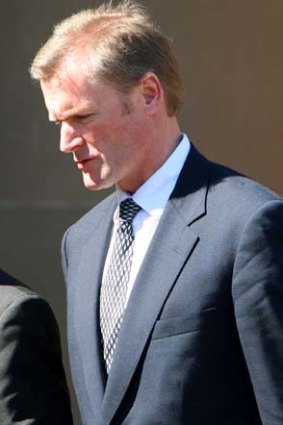 Gordon Wood leaves the Darlinghurst court during his trial in  2008.