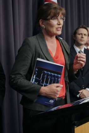 Minister for Sport, Senator Kate Lundy, during a joint press conference at Parliament House in Canberra.