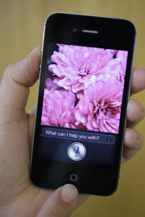 Siri, the new virtual assistant, is displayed on the new Apple iPhone 4S.