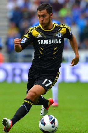 Blue leader ... new star signing Eden Hazard set up Chelsea's two goals.