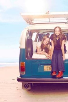 Ashleigh Cummings and Brenna Harding as irrepressible teens in Puberty Blues. 