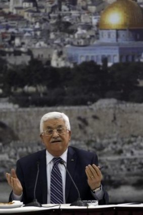 'We don't want to collide': Palestinian Authority President Mahmoud Abbas meets with Palestinian leaders in Ramallah on Wednesday.