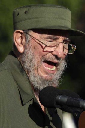 Fidel Castro speaks at the University of Havana on Friday. It was his first public speech since falling ill in 2006 <i>Picture: Reuters</i>