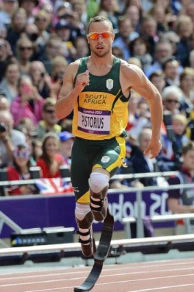 Trailblazer ... Oscar Pistorius running in the men's 400m heats at the London Olympics.