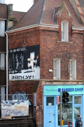 A Banksy on Stokes Croft road.