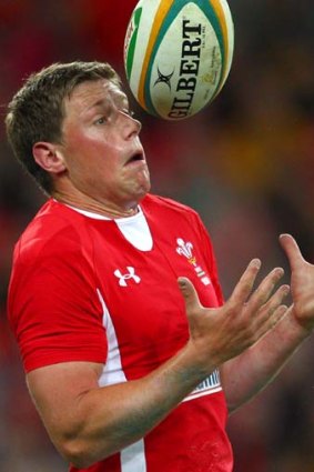 If only &#8230; Wales five-eighth Rhys Priestland fumbles.