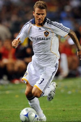 David Beckham in action with Los Angeles Galaxy last year in California.