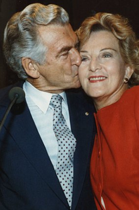 Bob Hawke and his then wife, Hazel, on election night, 1990.
