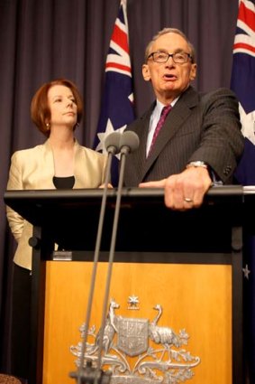American dream &#8230; the newly appointed Foreign Affairs Minister and former NSW premier, Bob Carr, with the Prime Minister, Julia Gillard, at Parliament House.