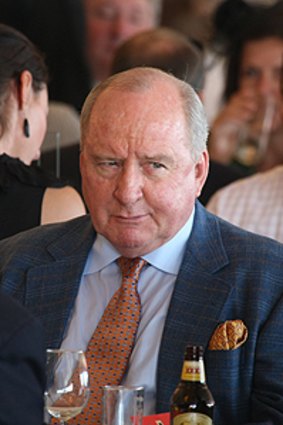 Below the belt ... Kevin Rudd greeted Alan Jones, pictured above at the Scone Cup last week,  as ``the Parrot''.