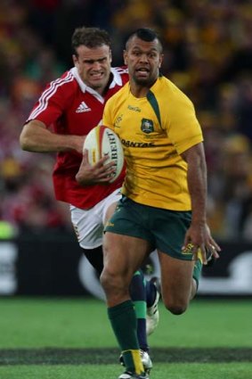 Kurtley Beale during the third rugby Test of the Wallabies v the British and Lions.
