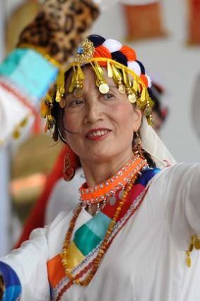 A traditional dancer at the Springvale Lunar New Year Festival.