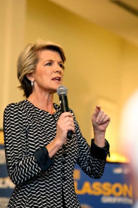 Foreign Minister Julie Bishop repeatedly called the seat of Griffith 'Griffin' during her warm-up speech at Bill Glasson's campaign launch.