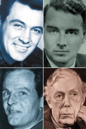 Labelled and filed away in secret documents . . . (clockwise from top left) Rock Hudson, Guy Burgess, Donald MacClean and Anthony Blunt.