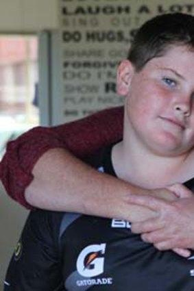 Saving grace: Single mother Justine Proctor with her 12-year-old son Luke.