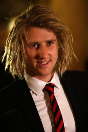 Dyson Heppell arrives at Essendon's best-and-fairest count.
