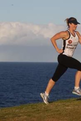 In training: Paige Batta runs up hills in preparation for the City2Surf.