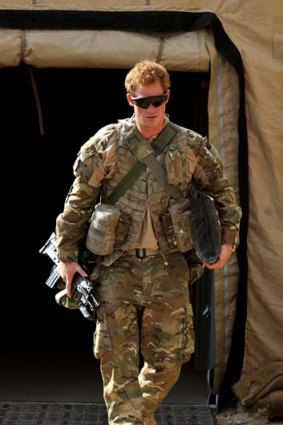 Prince Harry in uniform for the military.