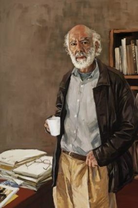 <i>Nick Waterlow</i>, 2008, by Xu Wang, oil on canvas, 180 by 150 centimetres, captures the subject's personality.  