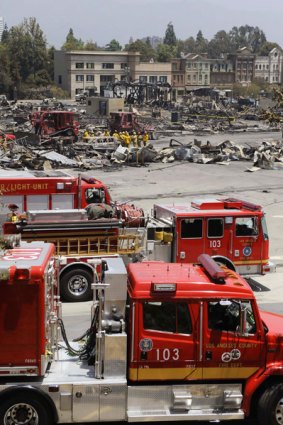 The scene a day after a fire at Universal Studios in Los Angeles destroyed well-known film sets and a  King Kong  tourist attraction. PICTURE: REUTERS