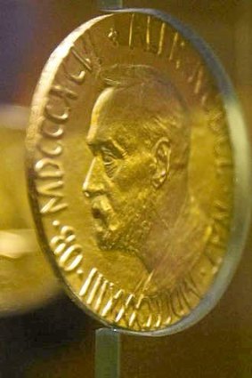An 18-carat gold Nobel Peace Prize medal.