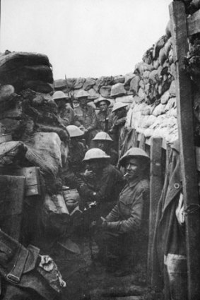 Men of the 53rd Battalion wait to don their equipment for the attack at Fromelles. Only three of those pictured came out of the action alive, and those three were wounded.