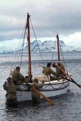 Alexandra Shackleton with crew near King George Island.