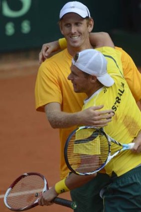 Australia's Lleyton Hewitt (right) and Chris Guccione are providing a formidable doubles combination.