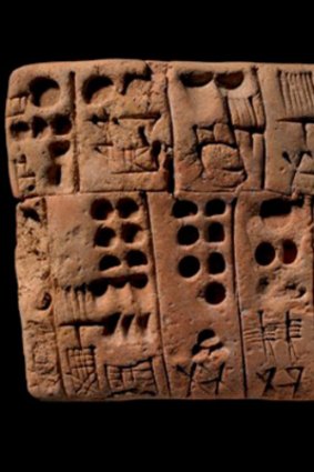 A cuneiform writing tablet (C.3000BC).