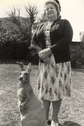 "We are opposed to any kangaroo products whatsoever'' ...  Marjorie Wilson at her  home in 1981 with a sculptured friend.