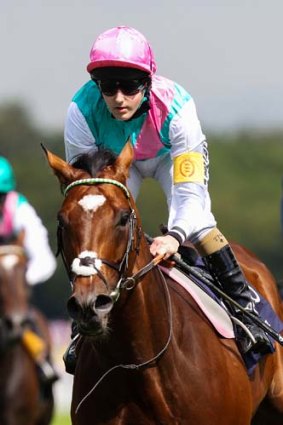 Frankel winning The Sussex Stakes during the Glorious Goodwood Festival at Goodwood Racecourse, near Chichester, southern England, on August 1.