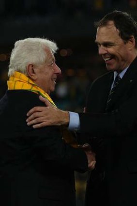 Very proud: Frank Lowy and Holger Osieck.