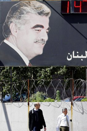 The billboard in Beirut that notes the number of days since Lebanese prime minister Rafiq Hariri's death.