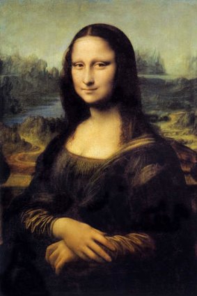 Pretty as a picture … the <i>Mona Lisa</i> that hangs in the Louvre in Paris (above) has a soft and pretty background, unlike the cruder scene at the rear of the Isleworth <i>Mona Lisa</i>.