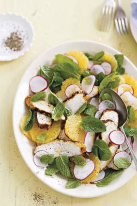 Spice is nice … Moroccan chicken, orange and mint salad.