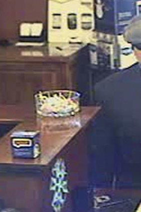 Corey Donaldson during a bank robbery on New Year's Eve, 2012.