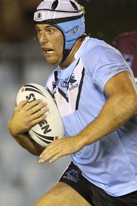 Reece Williams playing for the Sharks last month.