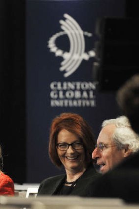 Ms Gillard went largely unrecognised at the event.