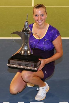 Petra Kvitova with her trophy.