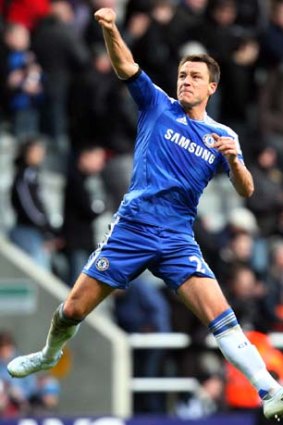 Jubilation ... Chelsea's captain John Terry celebrates his team's victory over Newcastle United.